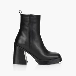 B2 Curzon Heeled Ankle Boots — Black Leather (EU 37 / US 6.5–7)